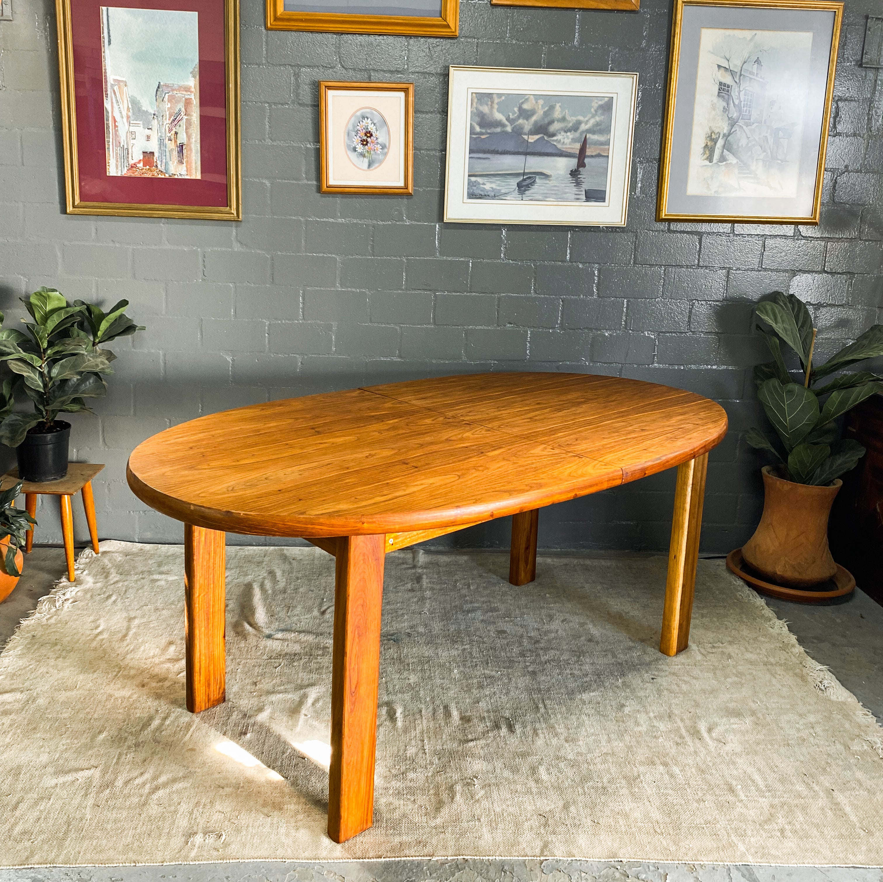 Mid Century Kiaat Extendable Dining Table The Thrifty Duo