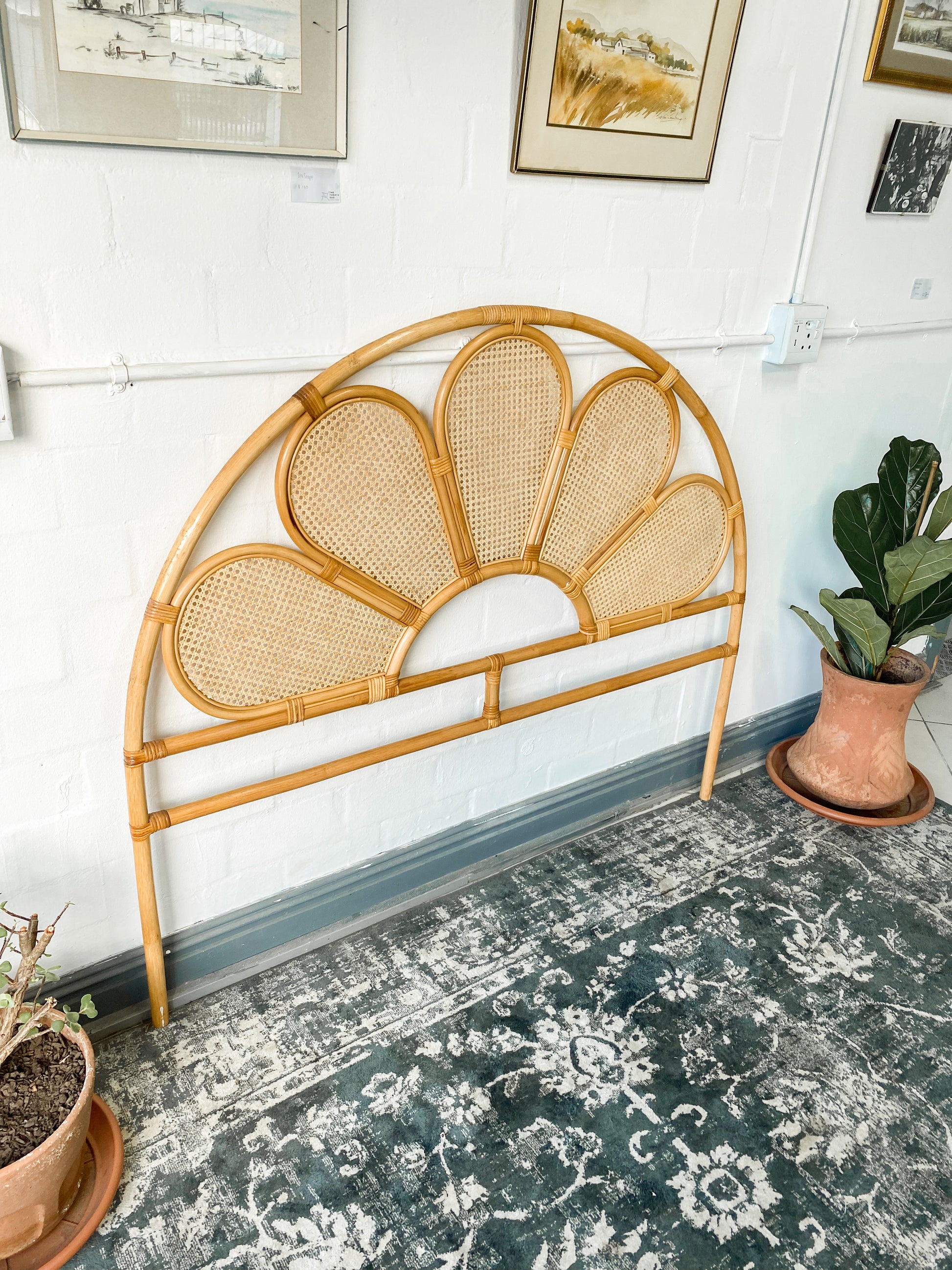 Petal Queen Cane Headboard The Thrifty Duo