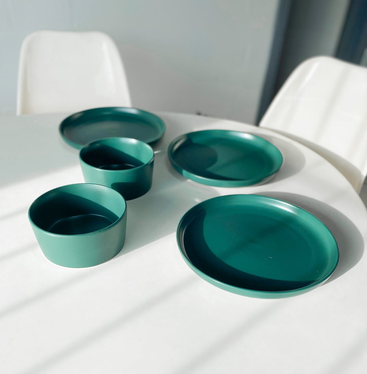 5 Piece Emerald Green Dinner Set The Thrifty Duo