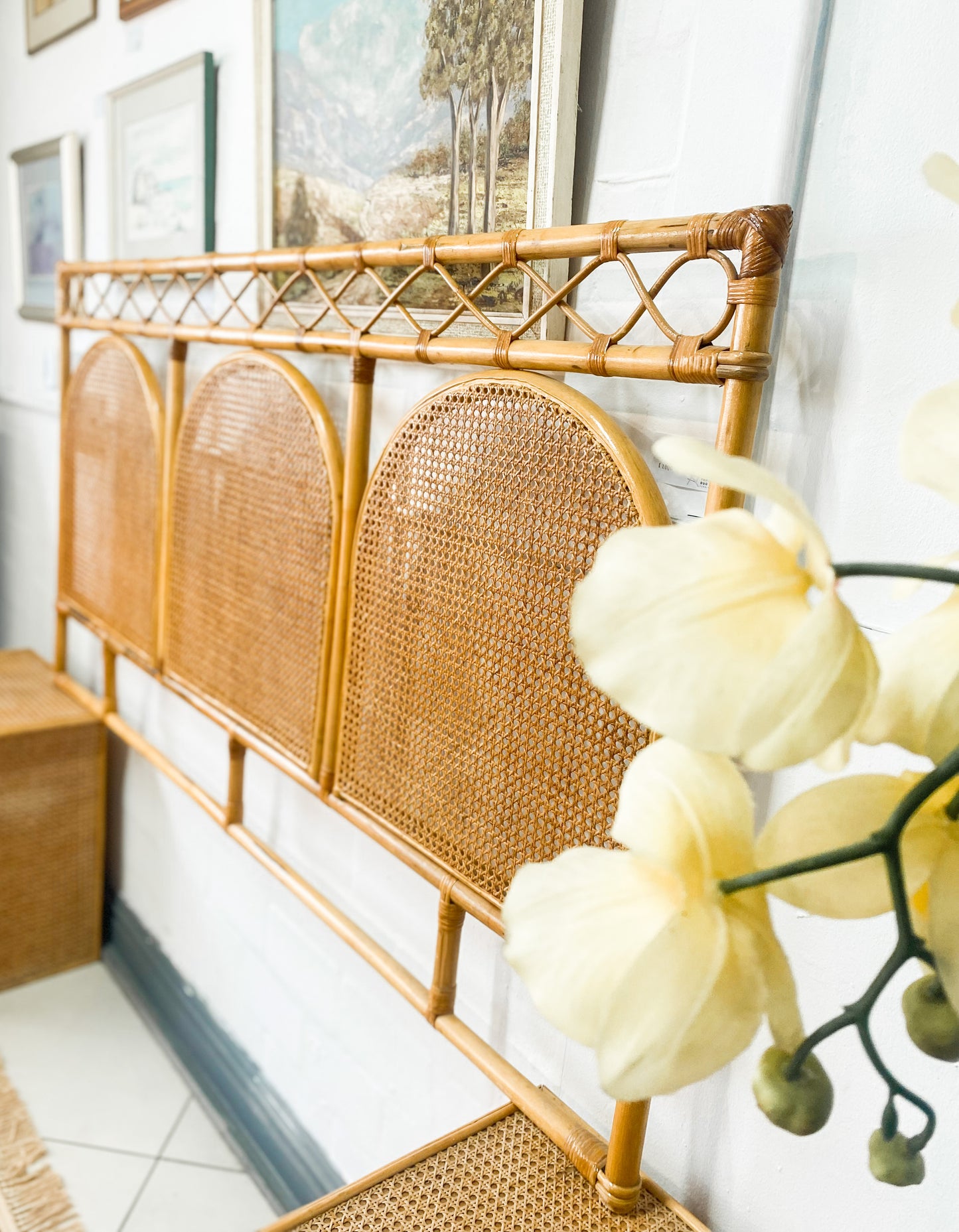 Floating King Cane Headboard The Thrifty Duo